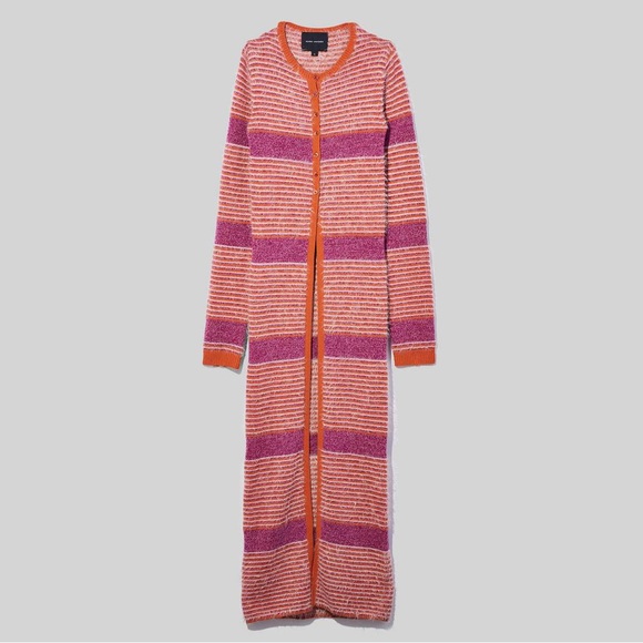 NWT $595 Marc Jacobs Striped Wool-blend Cardigan Sweater Coat - Picture 5 of 9